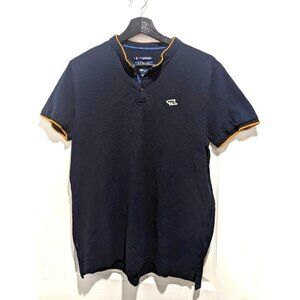 Le Shark | Hillrise Collarless Polo Shirt In True Navy